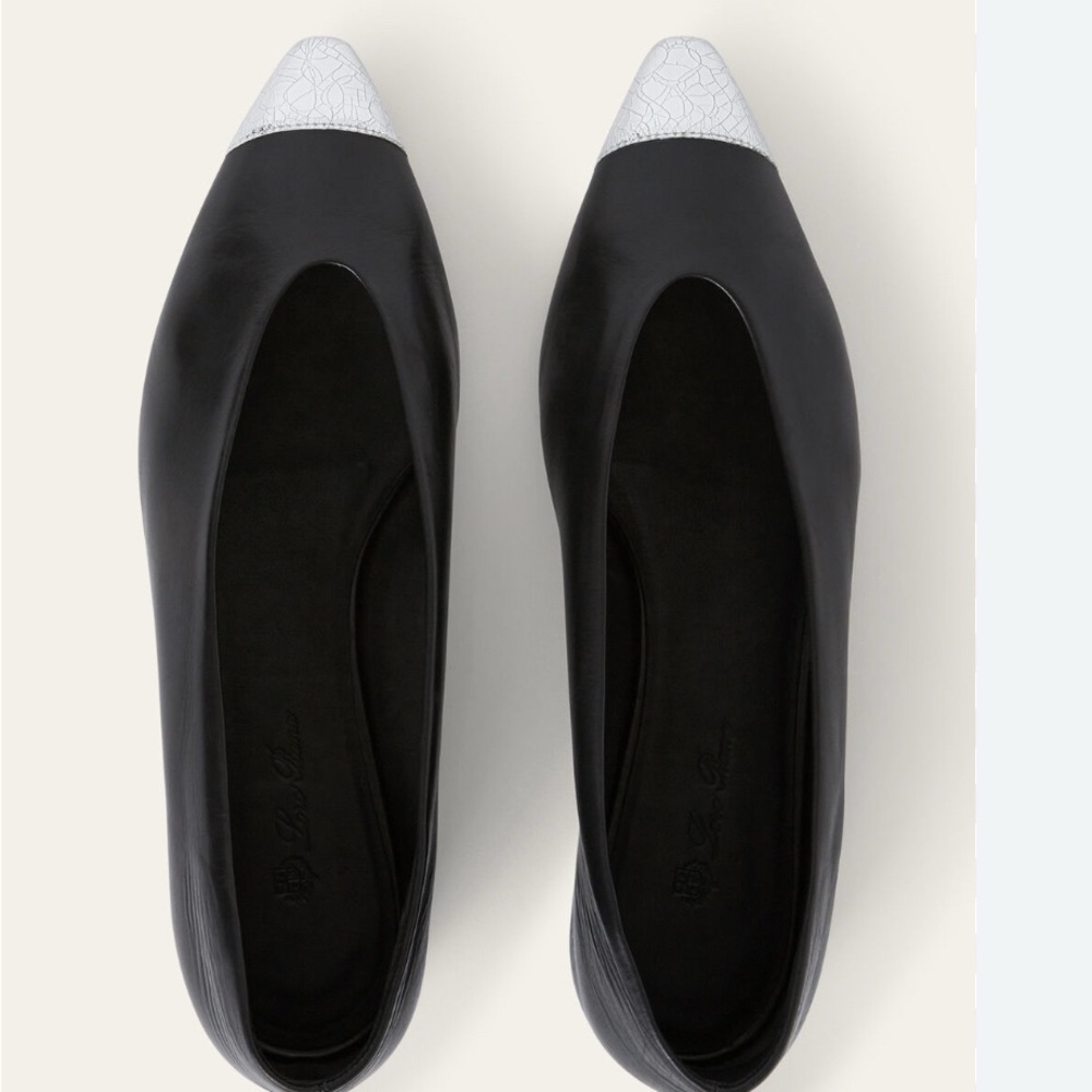 Loro Piana Black and White Flats Timeless